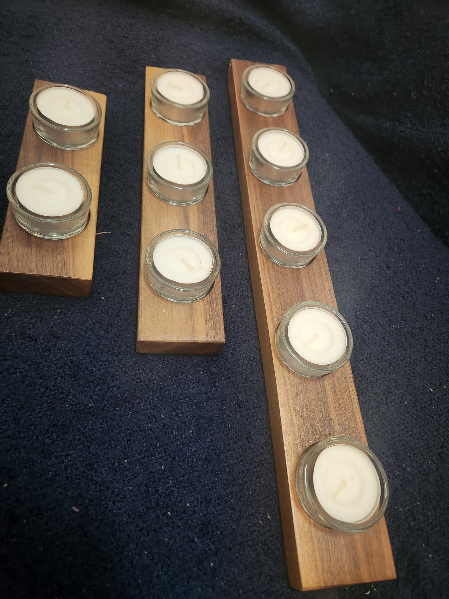 Walnut candle holders