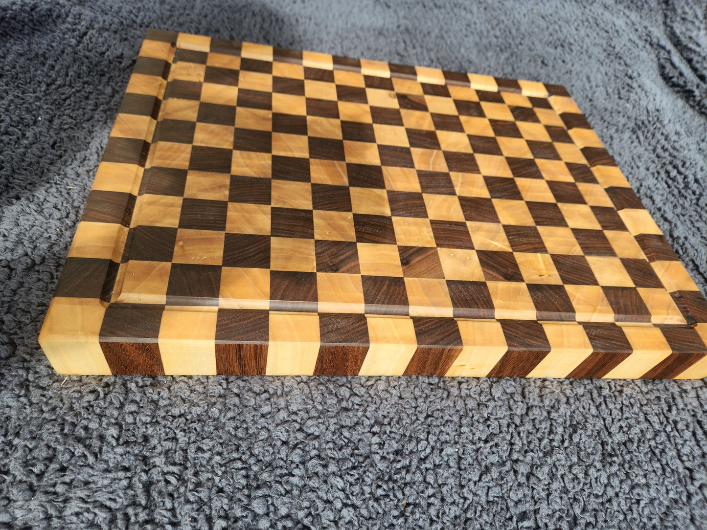 Walnut and Poplar chess pattern butcher block