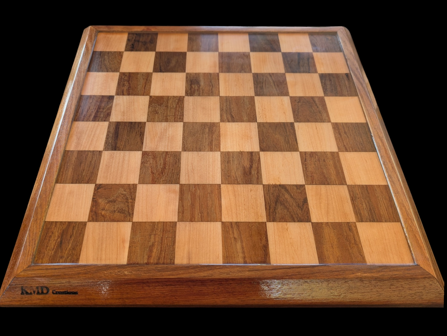 Blackwood and rock maple chess board