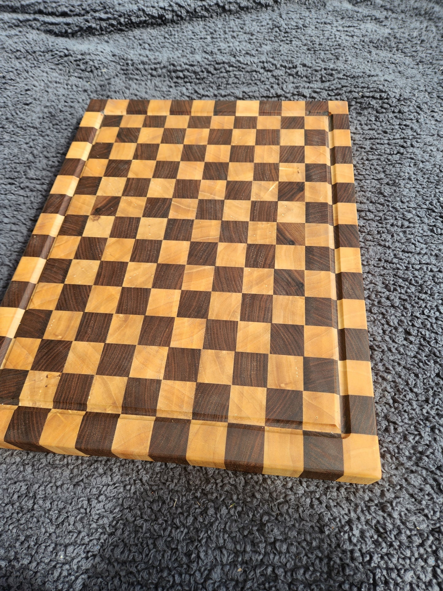 Walnut and Poplar chess pattern butcher block