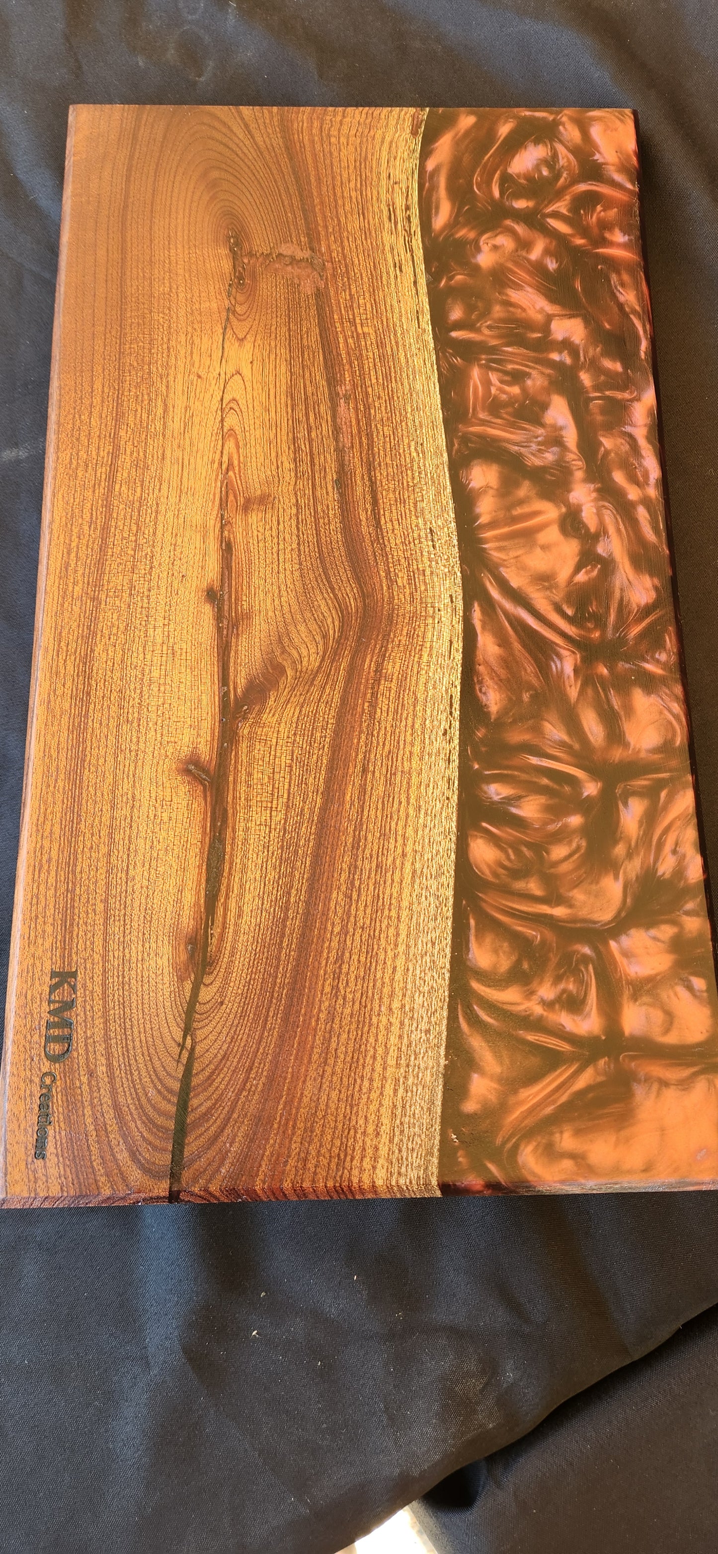 Qld Red Cedar and black/ red resin serving tray