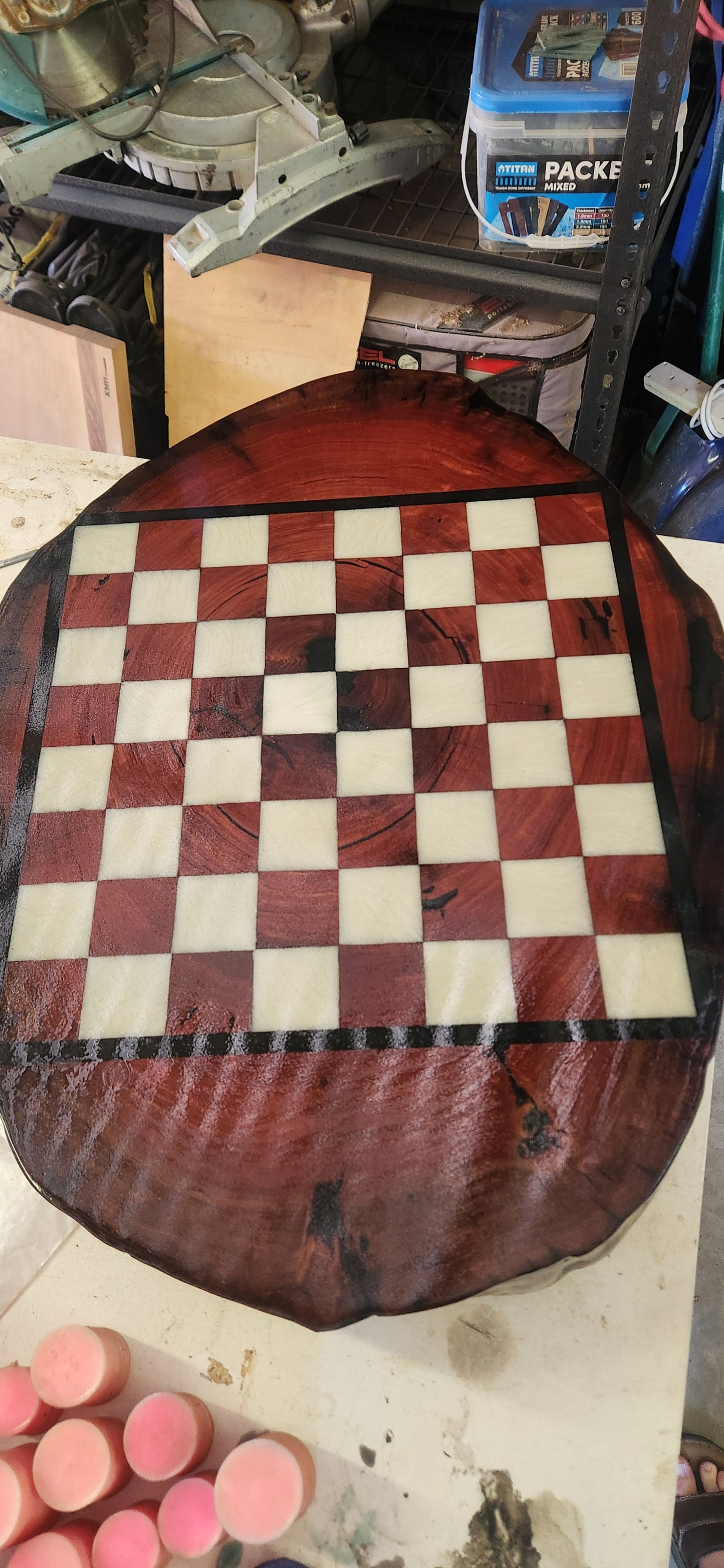 Chess board coffee table