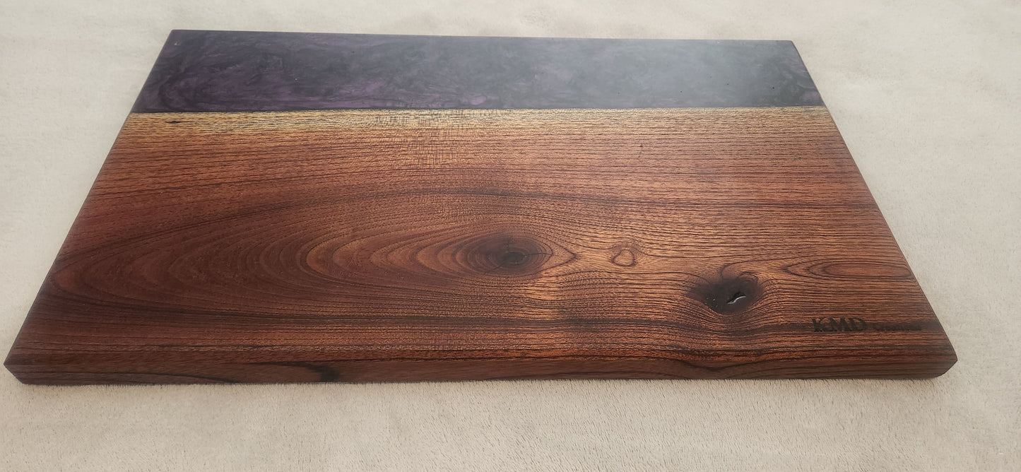 Resin and cedar serving board