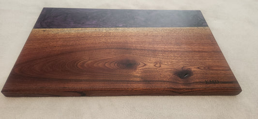 Resin and cedar serving board