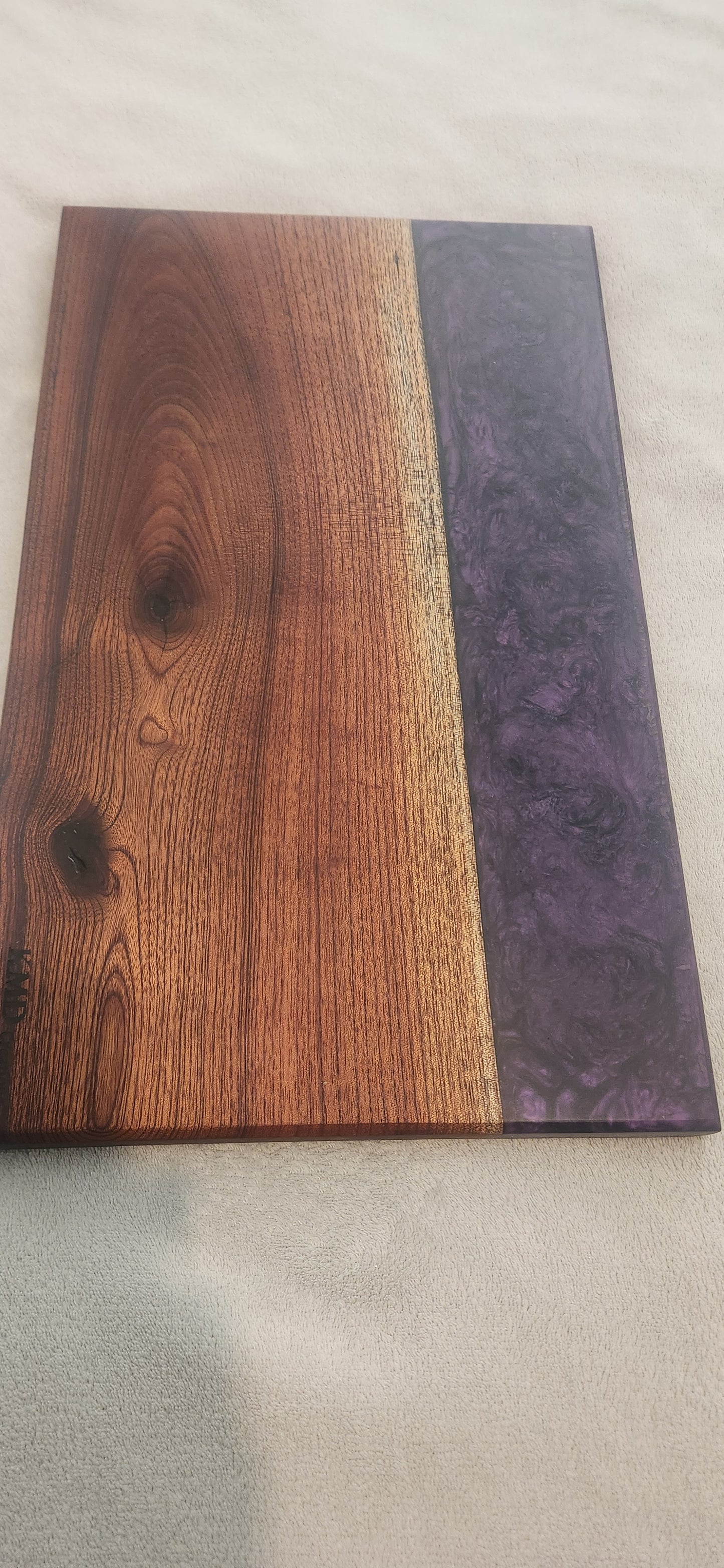 Resin and cedar serving board