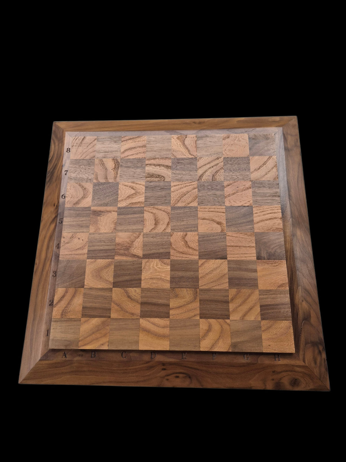 Walnut and Elm chess board.