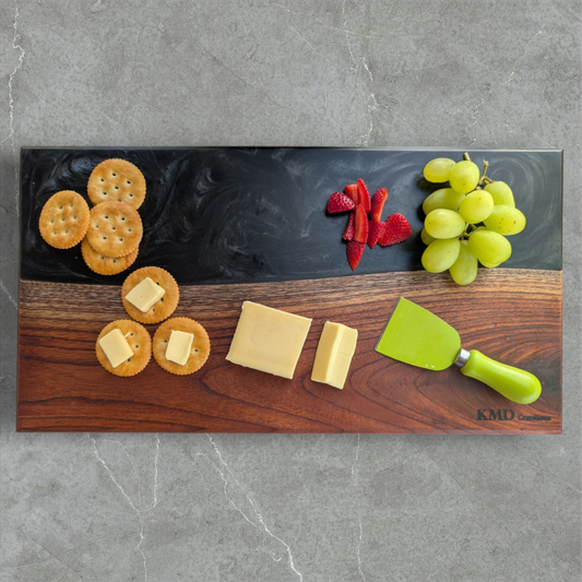 Qld Red cedar and black resin charcuterie board